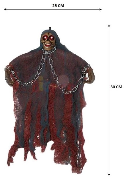 Halloween Korkuluk Işıklı Sesli 30 cm Kahverengi fiyatları