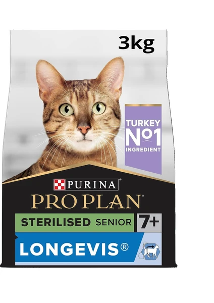 Pro Plan Senior Hindili Kuru Kısırlaştırılmış +7 Yaşlı Kedi Maması 3 kg