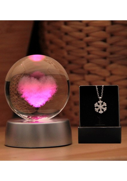3D Boyutlu Kristalleşmiş Cam Kalpli Küre fiyatları