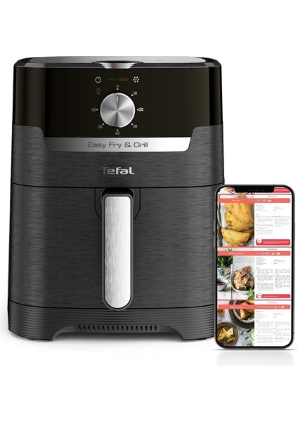 Airfryer Xl, 4.2 Lt 1400 W 200 Derece Yağsız Sıcak Hava Fritözü, Ayarlanabilir Sıcaklık, Siyah