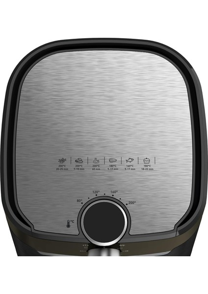 Airfryer Xl, 4.2 Lt 1400 W 200 Derece Yağsız Sıcak Hava Fritözü, Ayarlanabilir Sıcaklık, Siyah