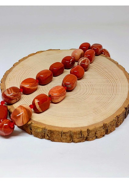 Jasper Taşı Şekilli Yarım Dizi (39825) (18 cm Uzunluğundadır)