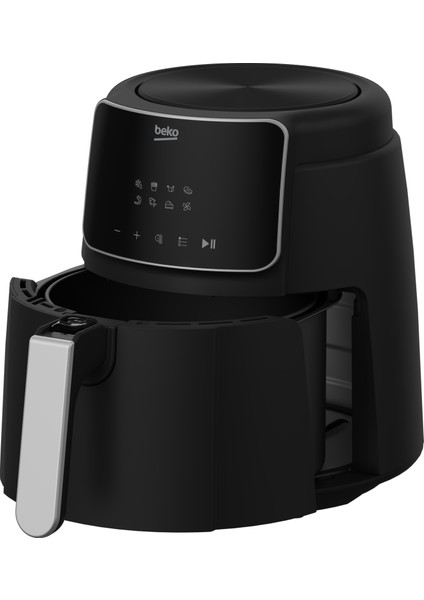 Airfryer L, 3.9 Lt 1500 W 8 Programlı Yağsız Sıcak Hava Fritözü, Siyah