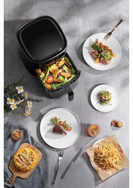 Airfryer Xl 1500 W 6 Lt, 4.6 kg 6 Program, Yağsız Sıcak Hava Fritözü, Siyah