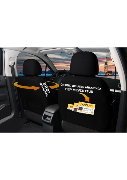Audi A5 Uyumlu Ortopedik Koltuk Kılıfı Keten 1+1 Set