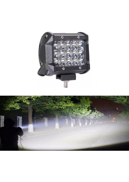 Btl Otomotiv Off Road LED Lamba Delici Beyaz Kare Sis Farı Projektör 36W 12 LED Metal Çalışma Lambası 1 Adet