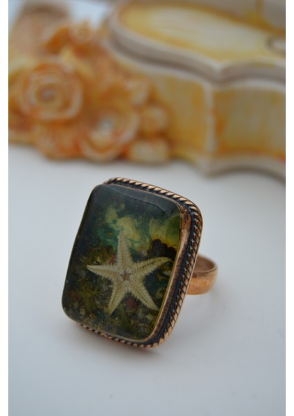 Gerçek Denizyıldızı Tasarım Yüzük