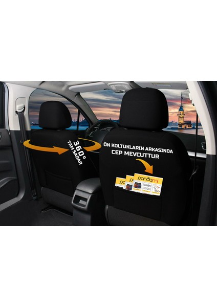 Chevrolet Equinox Uyumlu Ortopedik Koltuk Kılıfı Keten 1+1 Set