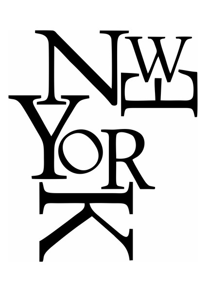New York Yazı Duvar Sticker Siyah 15X19 cm