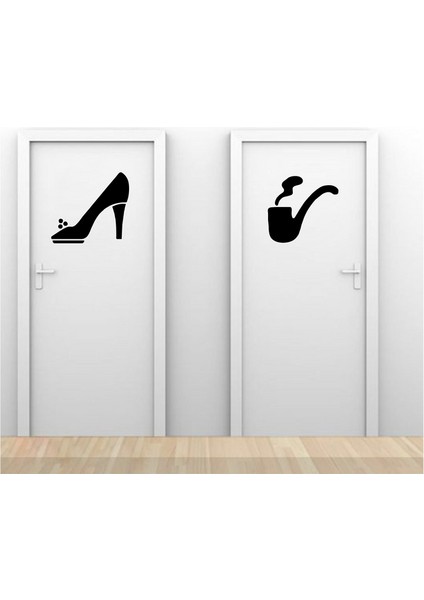 Wc Sticker Siyah 20X10 cm