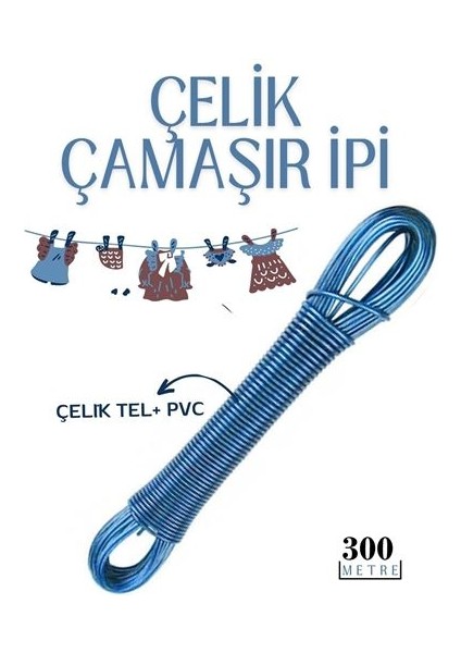 30 Adet 300 mt Çelik Çamaşır Ipi 718621