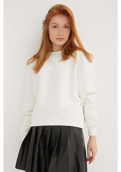 Kadın Sweatshirt Ekru 23K0059K1