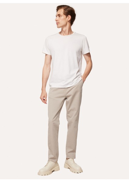 Normal Bel Dar Paça Gri Erkek Chino Pantolon F3WM-PNT902