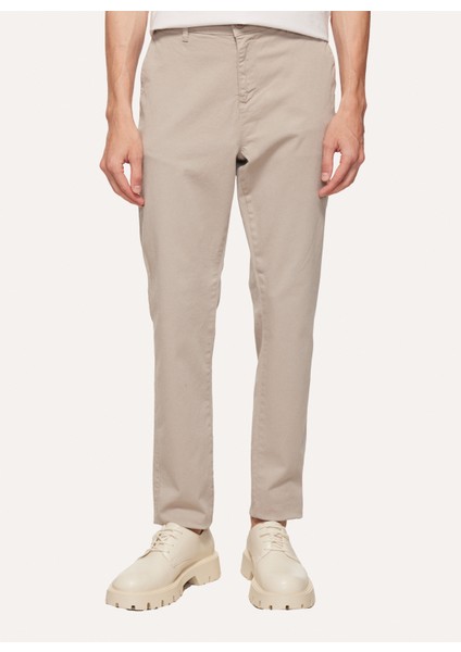 Normal Bel Dar Paça Gri Erkek Chino Pantolon F3WM-PNT902