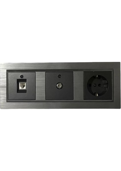 Quantum Manyetik Gri 3'lü Set Topraklı Priz + Uydu (Televizyon) Prizi + Nümeris (Telefon) Prizi fiyatları