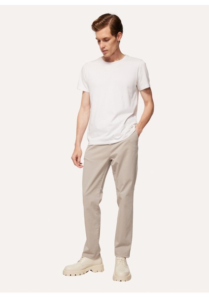 Normal Bel Dar Paça Gri Erkek Chino Pantolon F3WM-PNT902