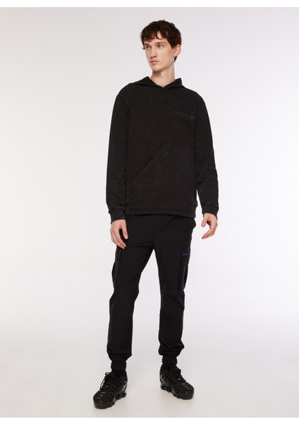 Lastikli Bel Lastikli Paça Loose Fit Siyah Erkek Kargo Pantolon B3WM-PNT60