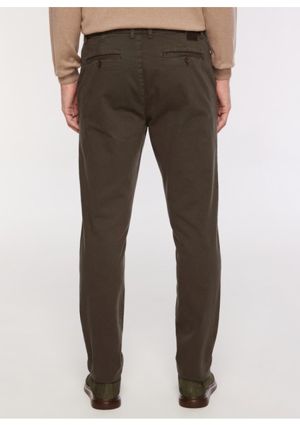 Normal Bel Dar Paça Haki Erkek Chino Pantolon F3WM-PNT902