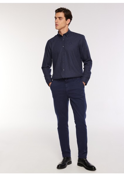 Regular Fit Gömlek Yaka Düz Lacivert Erkek Gömlek FC3WM-GML321 fiyatları