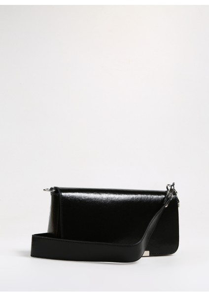 Siyah Kadın 14X25X4 Rugan Omuz Çantası fiyatları