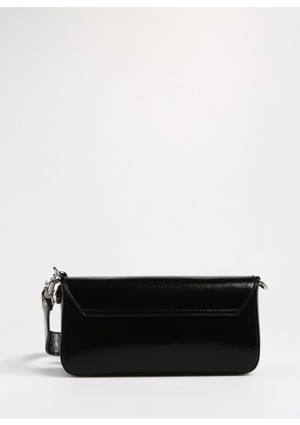 Siyah Kadın 14X25X4 Rugan Omuz Çantası modelleri