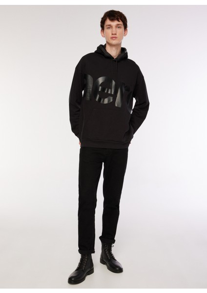 Kapüşon Yaka Baskılı Siyah Erkek Sweatshirt A3WM-SWT3 modelleri