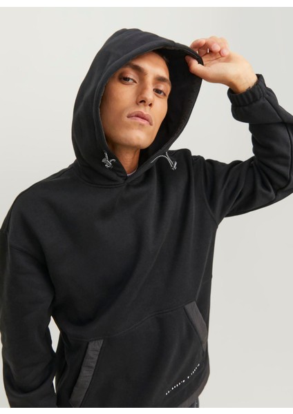 Kapüşon Yaka Siyah Erkek Sweatshirt 12240228_JCOFILO Plaın AW23 Sweat H indirimleri