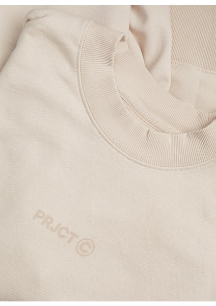 Kapüşon Yaka Krem Erkek Sweatshirt 12239268_JCOPRJCT Sweat Crew Neck A modelleri