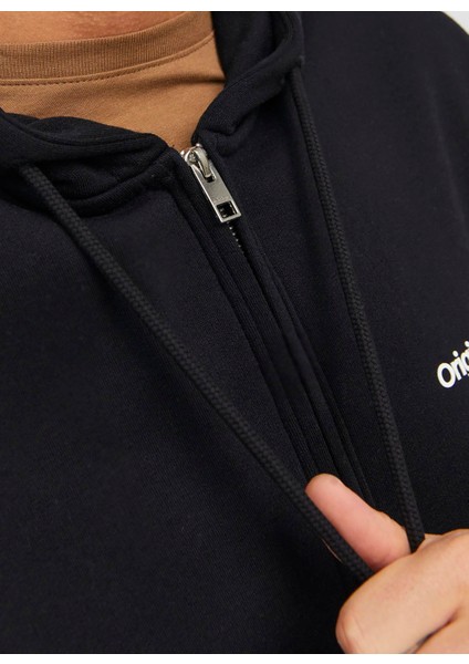 Kapüşon Yaka Siyah Erkek Sweatshirt 12241691_JORVESTERBRO Sweat Zıp Hoo modelleri