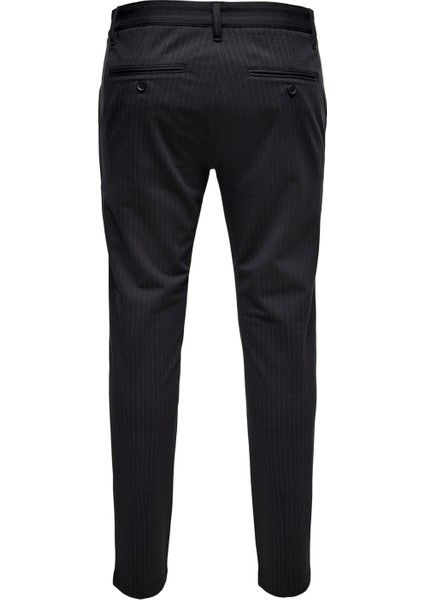 Yüksek Bel Dar Paça Siyah Erkek Pantolon 22013727_ONSMARK Pant Strıpe Gw 372