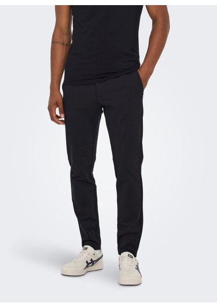 Yüksek Bel Dar Paça Siyah Erkek Pantolon 22013727_ONSMARK Pant Strıpe Gw 372 fiyatları