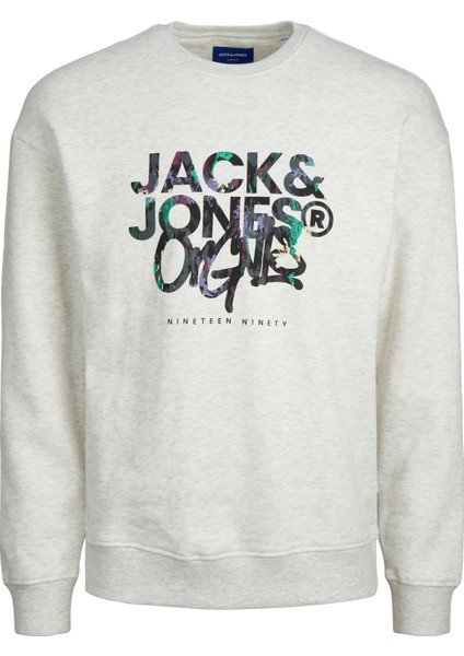 Jorsılverlake Sweat Crew Neck Ln Erkek Beyaz Sweatshirt 12242366-White