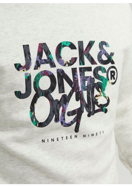 Jorsılverlake Sweat Crew Neck Ln Erkek Beyaz Sweatshirt 12242366-White
