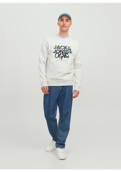 Jorsılverlake Sweat Crew Neck Ln Erkek Beyaz Sweatshirt 12242366-White