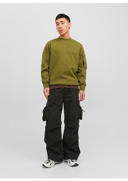 Bisiklet Yaka Yeşil Erkek Sweatshirt 12240222_JCOSHADE Sweat Crew Neck L fırsatları