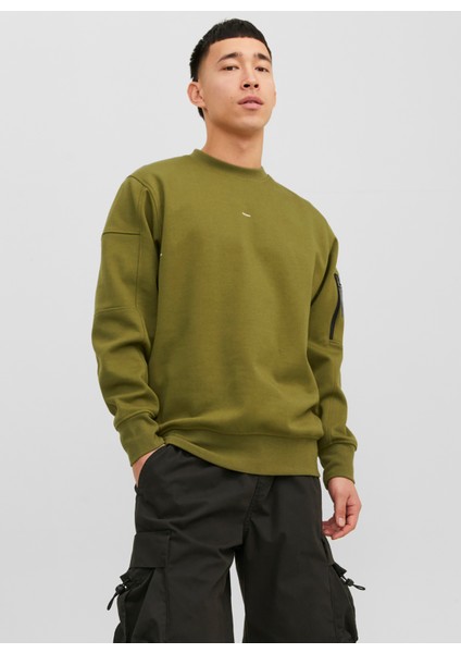 Bisiklet Yaka Yeşil Erkek Sweatshirt 12240222_JCOSHADE Sweat Crew Neck L indirimleri