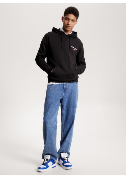 Kapüşon Yaka Siyah Erkek Sweatshirt DM0DM17781BDS