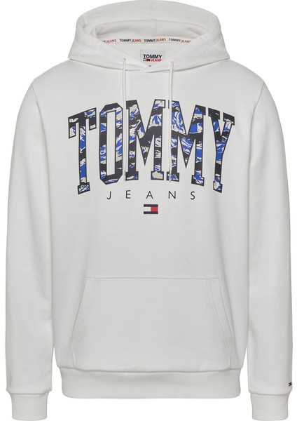 Kapüşon Yaka Beyaz Erkek Sweatshirt DM0DM17810YBR