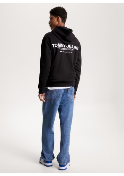 Kapüşon Yaka Siyah Erkek Sweatshirt DM0DM17781BDS