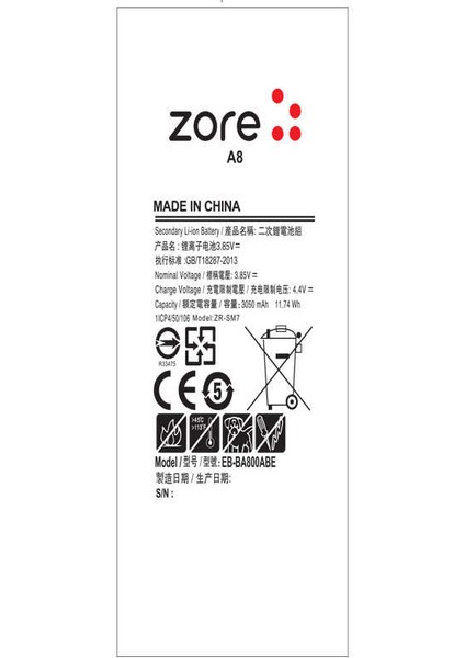 Galaxy A8 Tam Orjinal Batarya