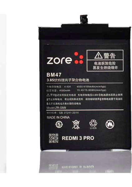 Xiaomi Redmi 3 Pro Tam Orjinal Batarya