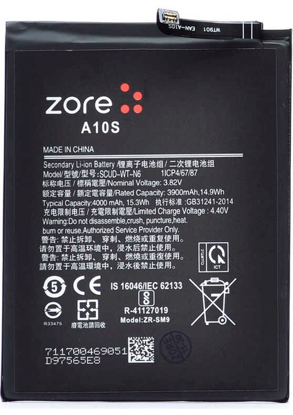 Galaxy A10S Tam Orjinal Batarya