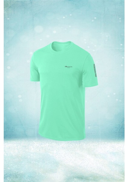 Poseidon Storm Erkek Su Yeşili Dri-Fit Kumaş Sıfır Yaka Kısa Kol Konforlu T-Shirt  S-3xl