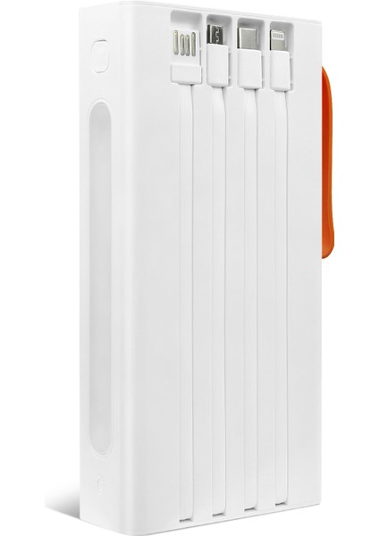 30.000 Mah Pd 22.5W Dahili Kablolu Hızlı Şarj LED Fener Gerçek 30.000 Mah QC30S Powerbank