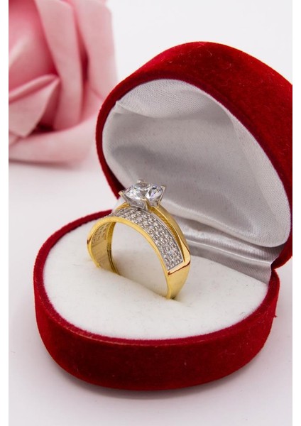 14 Ayar Altın Yüzük Alyans Tektaş Kadın Yüzük