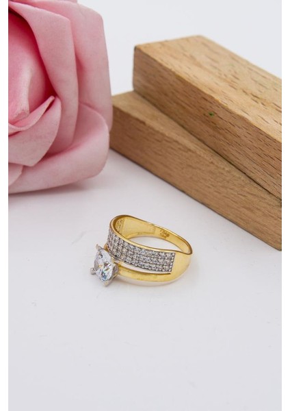 14 Ayar Altın Yüzük Alyans Tektaş Kadın Yüzük modelleri