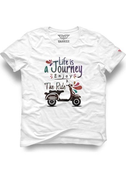 Scooter Life Tasarım Tişört, Pamuklu Unisex Tişört, Kısa Kollu Unisex Tişört, Büyük Beden Tişört