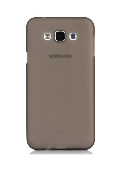 Samsung Galaxy E7 (E700) Kılıf Soft Silikon Şeffaf-Siyah Arka Kapak
