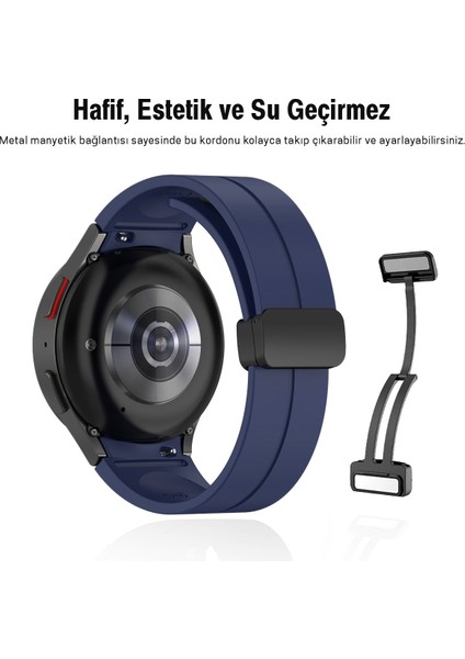 Samsung Galaxy Watch 5 (40MM) Uyumlu Kordon Su Geçirmez Silikon Spor Kordonu, Kolay Takma/çıkarma, Metal Manyetik Özellikli fiyatları