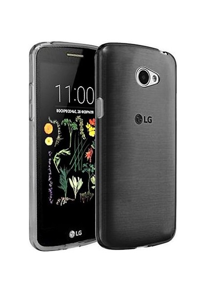 Lg K5 Kılıf Soft Silikon Şeffaf-Siyah Arka Kapak